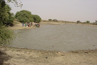 Ein natürlicher Süßwassersee im Sahel